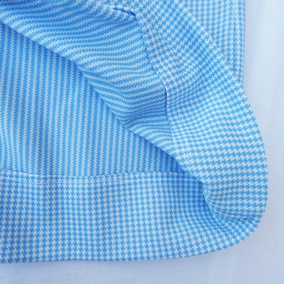 Vintage 70s Shirt Double Knit Houndstooth Henley Snap Dagger Collar Pocket - Picture 6 of 6